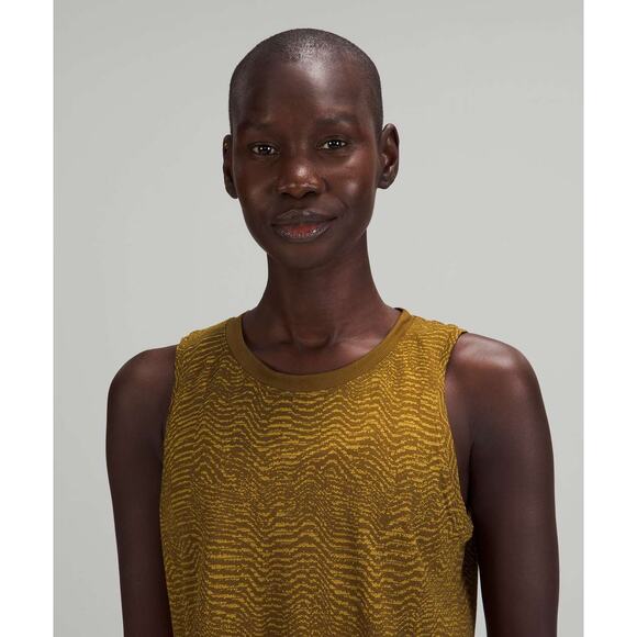 LULULEMON Train to Be Tank Top Size 6 Ripple Wave Deep Artifact / Auric Gold - Picture 3 of 7